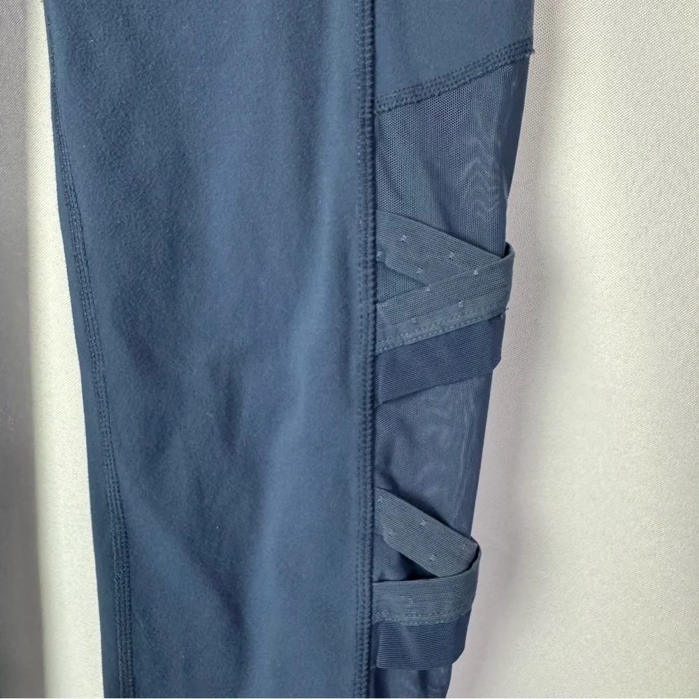 Athleta Blue High Rise Mesh Chaturanga Capri Athletic Leggings S